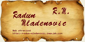 Radun Mladenović vizit kartica